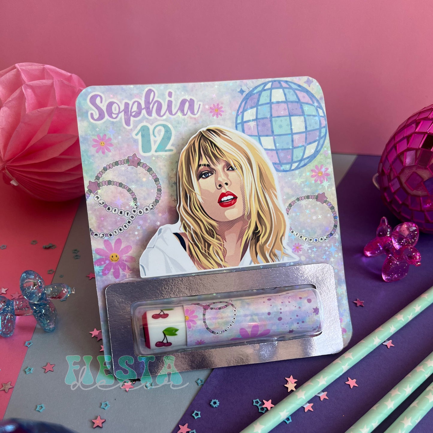 Custom Holographic Lip Balm Favors | Personalized Gifts for All Occasions | Fiesta Decor Creations