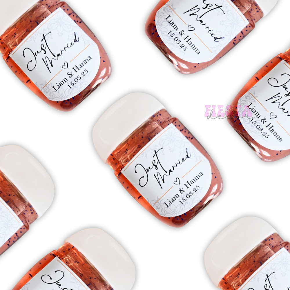 Personalized Wedding Favor Hand Sanitizers | Elegant Custom Keepsakes | Fiesta Decor Creations