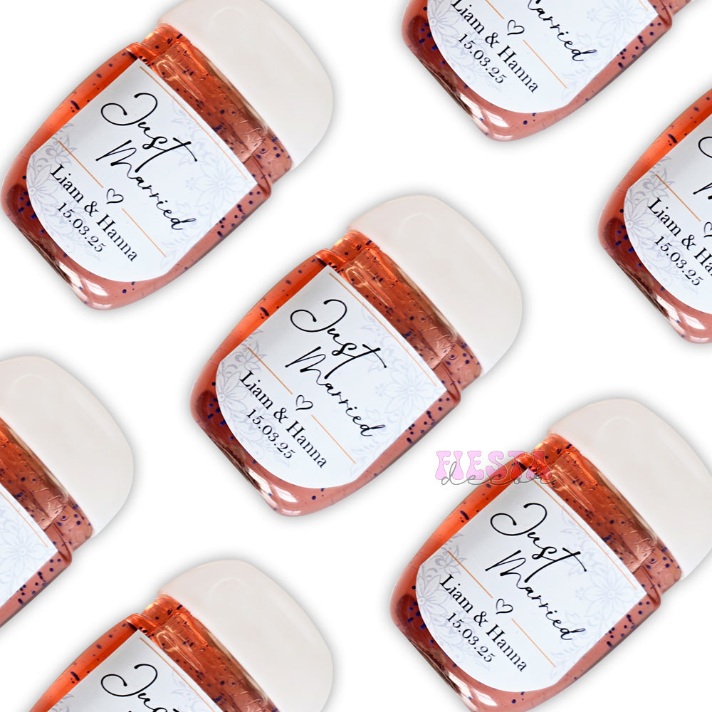 Personalized Wedding Favor Hand Sanitizers | Elegant Custom Keepsakes | Fiesta Decor Creations