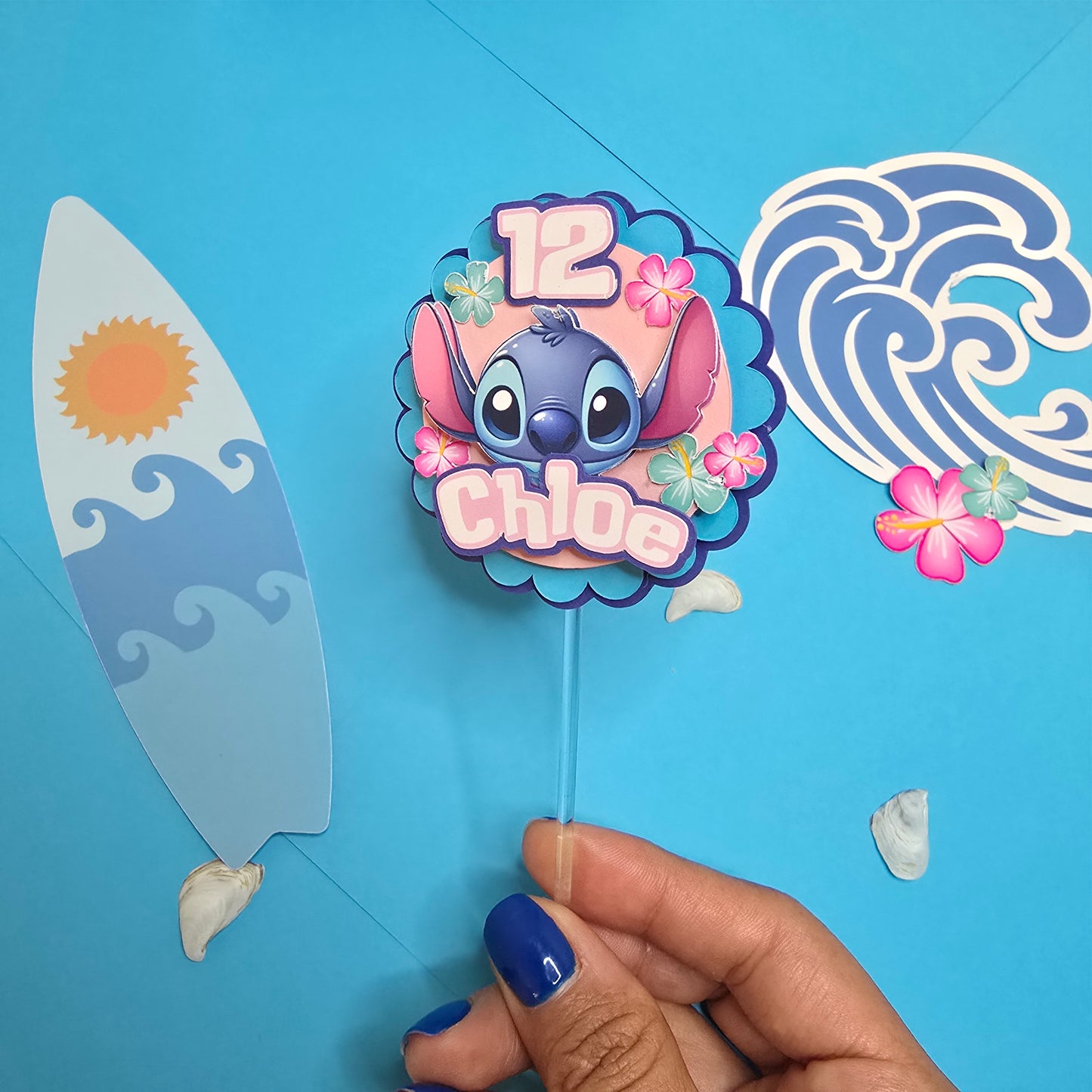 Personalized party cupcake toppers, handcrafted for any celebration with custom name, age, and theme.