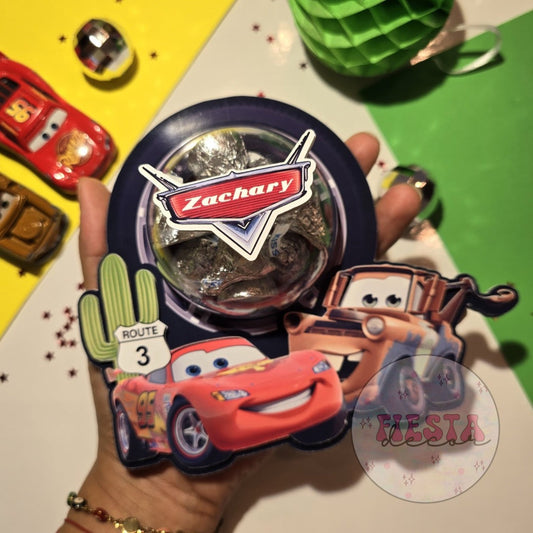 Customizable maxi sphere party favor with 3D design for any theme, filled with candies, by Fiesta Decor Creations.